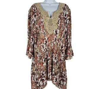 5x Catherines Bell Sleeve Crochet Boho Plus Size Tunic Blouse